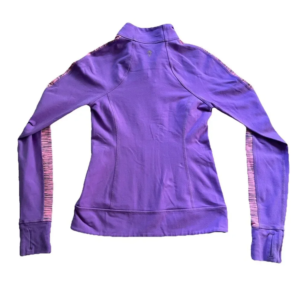 Ivivva Perfect Your Practice‎ Jacket Purple Girls Size 10 Thumbhole Full Zipper